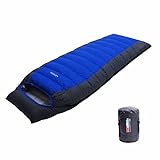 LMR Outdoor Daunenschlafsäcke Ultralight Deckenschlafsäcke für camping mit Kompression Sack (Blau)