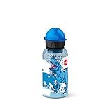 Emsa 518127 Kinder-Trinkflasche | 400 ml | Kids Dino | Sicherheitsverschluss | 100 % dicht | BPA frei | hygienisch | Tritan, 7 x 7 x 18 cm