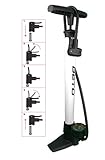 P4B | Fahrrad Hochdruckpumpe | Dualkopf für AV/DV/SV | Standpumpe mit rundem Manometer | Bis 11 bar/160 psi