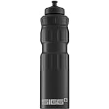 SIGG WMB Sports Black Touch Sport Trinkflasche (0.75 L), schadstofffreie und auslaufsichere Trinkflasche, federleichte Trinkflasche aus Aluminium