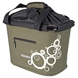 De Lux Lenkerkorb Blue Bird Fahrrad Quick-Clip 20l Verschiedene Farben Tasche, Schlamm/Beige Ringe, 20 Liter