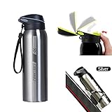 gaeruite Wasser Trinkflasche 500ml Trinkflasche, Mountainbike Fahrrad Wasserkocher Reiten Aluminiumlegierung Thermos Tasse Warmhalten Wasser Tasse, Kühlung Sport Wasserkocher (Silver)