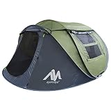 Zelt 3-4 Personen Pop Up Wurfzelt mit Große Dachfenster, Strandmuschel Automatik 4 Mann Zelte Wasserdicht Strandzelt Festivalzelt Schnellaufbauzelt für Outdoor Camping Picknick Wandern Reisen Strand