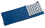 BERGER Thermo Schlafsack Camping Blau 210x80 breit, warm Deckenschlafsack Baumwolle inkl. Packsack