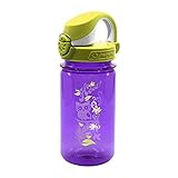 Nalgene Kinder OTF 0.35L Trinkflasche, violett Eule, Deckel grün-hellgrün, 0.375 L