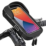 Wasserdicht Handyhalterung Handyhalter Fahrrad Lenkertasche 360°Drehbarem Outdoor Fahrradhalterung Handy Halterung Halter Fahrradlenker Tasche Fahrradtasche mit Regenhaube für 7 Zoll Smartphone GPS
