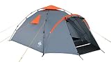 Lumaland Pop Up Zelt | 3-4 Personen Familienzelt | Wurfzelt Innenmaße 210x210x120 cm | Wasserdicht & Windfest | Ideal als Camping, Festival & Reise Zelt | Ultraleicht & Robust [Grau]