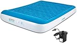 Lunvon Queen Size Luftbett Gästebett Doppelbett 2 Person - Aufblasbare Luftmatratze Air Bed mit Aufladbarer Luftpumpe, Kissen für Zuhause, Gast, Outdoor Camping, 205 x 157 x 25cm