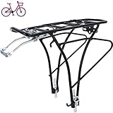 SCHOBERG Fahrrad Gepäckträger HINTEN Alu verstellbar für 24, 26, 28 Herren und Damen Fahrrad Universalbefestigungsset, schwarz max. Zuladung 25kg
