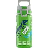SIGG - Trinkflasche Kinder - Viva One Jurassica - Für Kohlensäurehaltige Getränke Geeignet - Auslaufsicher - Spülmaschinenfest - BPA-frei - Sport - Grün - 0,5L