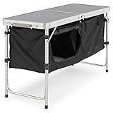 Nexos Campingschrank faltbar Alu Campingtisch Stauraum Arbeitsfläche höhenverstellbar Outdoor Campingmöbel inkl. Tragetasche Klapptisch Picknick Zelten Campen Grillen