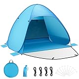 Strandmuschel, Pop Up Zelt Instant L (3-4)/S (2-3) Personen Strandzelt Automatisches Strand Camping Zelt UV50+ Schutz Perfekt für Familie Strand Camping, Wanderausflug, Garten, Grillparty