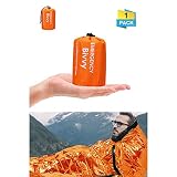 Charminer Notfallzelt,Biwaksack Survival Schlafsack warm Outdoor Tube Zelt wasserdicht leicht hitzeabweisend Kälteschutz Ultraleicht Rettungszelt für Camping im Freien und Wandern 1 Packung