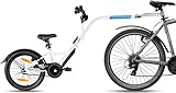Prometheus Fahrradanhänger Kinder Trailerbike Fahrrad Tandemanhänger Nachläufer 18 Zoll ab 5-10 Jahre Weiss