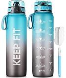 REHECHO Trinkflasche 1L Sport Wasserflasche - [Trinkflasche BPA Frei] Trinkflasche mit rutschfest Gummi Grip Geeignet für Die Fahrrad, Outdoor, Schule, Gym