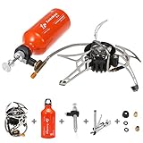 Lixada Multifuel Kocher, Faltbare Benzinkocher mit 500 ml Brennstoffflaschen für Diesel-Alkohol, Outdoor Camping