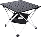 Campingtisch, Sportneer Klapptisch Camping, Aluminium Camping Tisch Leichte mit Tasche, Leicht zu tragen, klappbar Tisch Präfekt für Picknick Kochen Garten Wandern Reisen, Schwarz, M