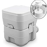 BITUXX Tragbare Campingtoilette Reise WC Mobile Chemietoilette Campingklo 20L mit Kolbenpumpe und Doppelspühlung
