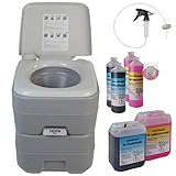 BB Sport WC + 2x1l Sanitärflüssigkeit Campingtoilette 20l tragbare Chemietoilette