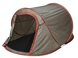 Wurfzelt für 2 Personen in braun - 220 x 120cm - Pop Up Festival Zelt - Strand Muschel Trekking Camping Zelt