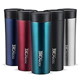 720°DGREE Premium Thermobecher “PleasureToGo” - 450ml, BPA-Frei, Auslaufsicher - Schlanker Edelstahl Kaffeebecher to go, Isolierbecher, Reisebecher Travel Mug mit Deckel - 360°-Trinköffnung - 5h heiß