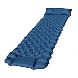 FEELLE Isomatte Camping, Ultraleichte Campingmatratze mit Eingebaute Luftpumpe Luftmatratze mit Kissen Schlafmatte für Camping, Reise, Outdoor, Wandern, Strand