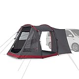 JUSTCAMP Yuba Busvorzelt mit Stehhöhe, Tunnelzelt Bus, Vorzelt passend für Bus, Van, Campingmobil; Familienzelt 4 Personen