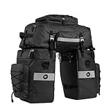 Loyzey 3-in-1 Multifunction Fahrradtasche für Gepäckträger, 75L Fahrrad Gepäckträgertasche, Rucksack und Umhängetasche, mit Regenschutz