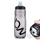 PFLife Fahrrad Trinkflasche BPA frei, Radsport Wasserflasche mit Düse auslaufsicher 750m weiß schwarz, Sportflasche für Fahrrad, Gym, Drauße, Sport & Freizeit (Schwarz, 25oz / 750ml)