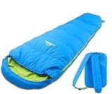 MOUNTREX Kinderschlafsack - Tragbar wie EIN Rucksack - Schlafsack für Kinder (175 x 70 x 45 cm) - Outdoor, Reise, Zelten, Camping – Mumienschlafsack Leicht & Kompakt - 100% Baumwolle Innenfutter