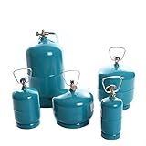 rg-vertrieb Leere befüllbare Gasflasche Propan Butan Camping Grill Gasbrenner Kochen Flasche wiederbefüllbar 0,5kg 1kg 2kg 3kg 5kg Umfüllschlauch Adapter wählbar (Gasflasche 3kg)