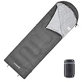 KingCamp Schlafsack Deckenschlafsäcke 1.0 kg Leichtgewicht Warm Outdoor Kinder & Erwachsenen 3-4 Jahreszeiten für Camping Wandern mit Tragetasche
