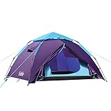Sable Pop Up Zelt 3 Personen Wurfzelt zweischichtiges Kuppelzelt Winddicht Wasserdicht und Schnellaufbau für Camping Trekking Outdoor, 210 x 190 x 120 cm, Kleines Packmaß, inkl. Aufbewahrungstasche