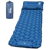 HiiPeak isomatte selbstaufblasend 10cm hoch Camping luftmatratze mit integrierten kopfkissen Outdoor campingmatte schlafmatte kleines packmass mit Fußpumpe luftzellenmatte aufblasbar