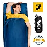 2 in 1 Hüttenschlafsack und Reisedecke - Reiseschlafsack aus Baumwolle - innenschlafsack - inlayschlafsack - Inlett / Mountain Leon