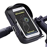 Tomuku Handytasche Fahrrad Handyhalterung Fahrrad Handyhalter Fahrradtasche Rahmentasche mit sensitivem Touch Screen Wasserdicht (passend bis zu 6,0 Zoll) (schwarz)