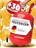 MAGNUM ® Helium Gasflasche inkl. 30 Luftballons – Helium Balloon Gas für bis zu 30 Luftballons – Ballongas Komplettset Made in Germany - Helium Gasflasche klein inkl. 30 Helium Ballons