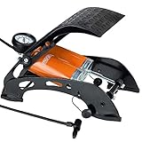 Deuba Fußluftpumpe 7 bar 125cm Doppelzylinder 80cm Schlauch Adapterset Fahrrad Reifen Luftmatratze Fußpumpe