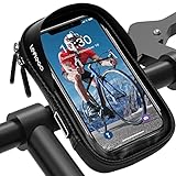 LEMEGO Wasserdicht Handyhalterung Fahrrad Lenkertasche Fahrradtasche 360°Drehbarem Outdoor Fahrradhalterung Handy Halterung Fahrradlenker Tasche bis zu 6.5 Zoll Smartphone GPS