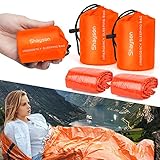 Biwaksack für 2 Personen, Wasserdicht Notfallschlafsack Reiseschlafsack Notfalldecke für Camping/Rucksackreisen/Zuflucht/Notfallrettung-Ultraleicht, Hitzeabweisend & Kälteschutz, Platz Sparen, 2 Stück