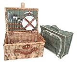 Red Hamper Rot behindern fh068 Picknickkorb für 2 Personen grün Tweed, Braun, 30 x 41 x 19 cm