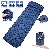 Volador Selbstaufblasbare Isomatte, Handpresse Aufblasbare Ultralight Isomatten Camping Schlafmatte, wasserdichte Feuchtigkeitsbeständige Campingmatratze, Luftmatratze kompakte für Outdoor Dunkelblau