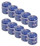 dynamic24 10x Universal 190g Butan Stechkartusche Gas Kartusche Gaskartuschen Gasbrenner Campingkocher Gaskartusche Stechgaskartusche für Lötbrenner Campinglampe, Blau
