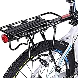 Enkrio Mountainbike-Gepäckträger Set Verstellbarer Universal-Hinterradgepäckträger Fahrradzubehör Sattelstütze 50 kg Tragkraft,Schwarz