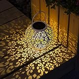 GIGALUMI Solar Laterne weiß Solarlampe für außen wasserdicht Gartenlaterne ideal für Garten Terrasse Hinterhof und Balkon
