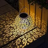 GIGALUMI Solar Laterne weiß Solarlampe für außen wasserdicht Gartenlaterne ideal für Garten Terrasse Hinterhof und Balkon