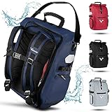 Valkental - 3in1 Recycelte Fahrradtasche - Hochwertig & Nachhaltig - 23L - Geeignet als Gepäckträgertasche, Rucksack & Umhängetasche - 100% Wasserdicht