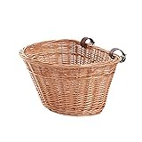 e-wicker24 Fahrradkorb aus Weide, Korb, honiggelb, 42 x 36 x 24 cm