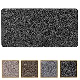 ANRO Fußmatte Schmutzfangmatte waschbar wasserdicht robust Schmutzfänger für Eingang, Haustür, Flur, Küche, Schlafzimmer Poet Größe 50x100cm Carpet Schwarz